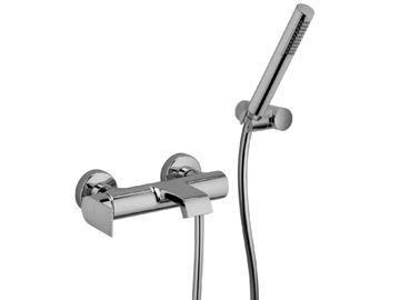 TOLOMEO 83002 - Wall-mounted bathtub mixer with hand shower by Rubinetterie Frattini - view 2